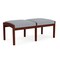 Lesro Lenox Wood 2 Seat Bench Wood Frame, Mahogany, RS Fog Upholstery LW2001 - alternate 2